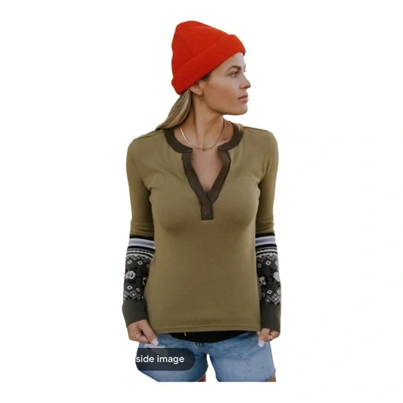 Nwt Mikah Layering Thermal Cuff / army combo - Picture 2 of 5